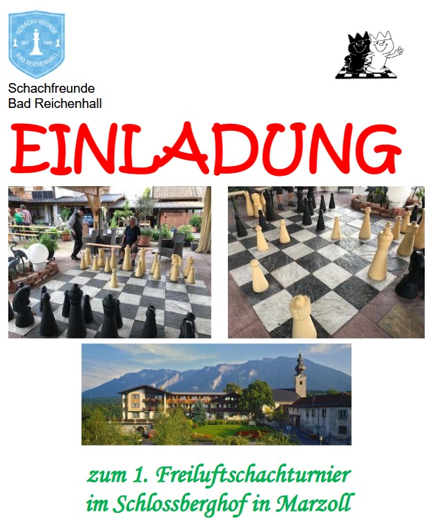 Einladung zum 1. Freiluftschachturnier im Schlossberghof in Marzoll am 07.09.2024